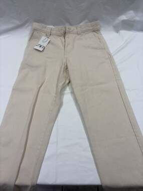 Zara Men's Straight Fit Cotton Twill Pants in Beige Size 32 Tall NWT